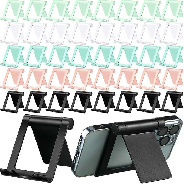 Fabbay 40 Pcs Foldable Cell Phone Stand Desk Multi Angle Tablet Stand Universal Cellphone Holder Portable Smartphone Dock Compatible with Most Mobile Phone and Tablet for Travel(Multicolor) - Image 1