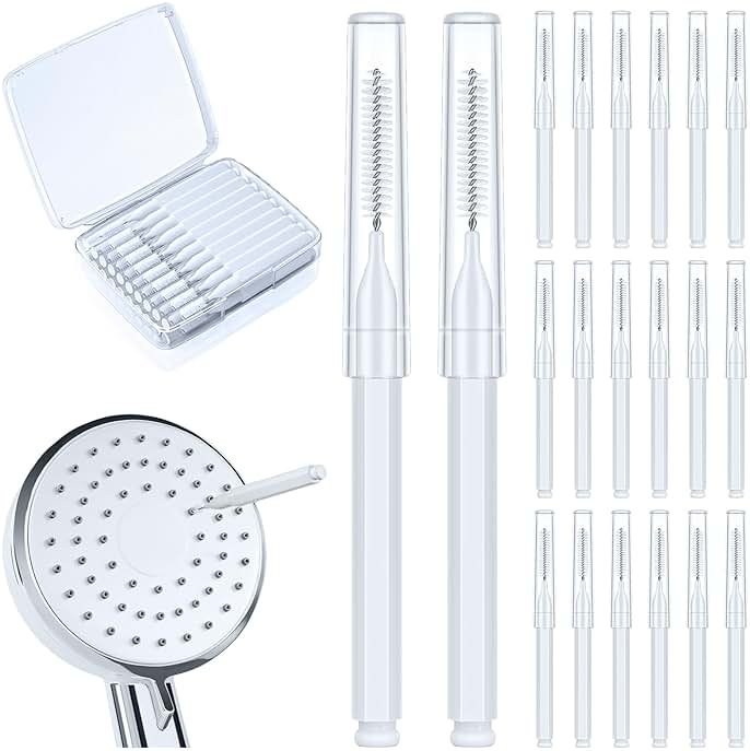 Lumkew Shower Head Cleaning Brush for Small Hole,Multifunctional Shower Head Cleaner Tool Anti-Clogging Nozzle with Storage Boxes, Showerhead Cleaning Brushes Picks for Household Bathroom, White - Product Image