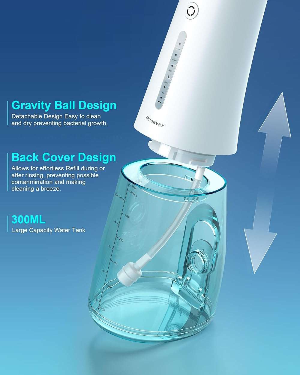 Nasal Irrigation System, Cordless Nasal Rinse Machine for Sinus Relief & Nasal Care, Electric Neti Pot with Tips and Salt Packs Nasal Irrigation Sinus Rinse System Kit for Adult & Kid (300ML) - Image 3