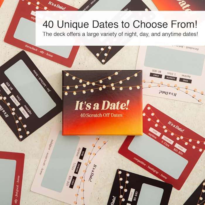 It's a Date!, 40 Fun and Romantic Scratch Off Date Night Ideas for Him, Her, Girlfriend, Boyfriend, Wife, Husband & Couples, Valentine's Gift for Men and Women - Image 3