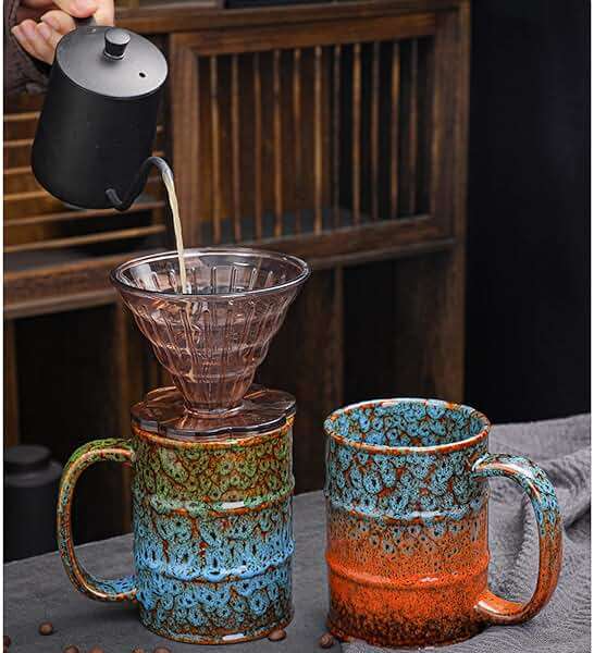 LGQ Coffee Mug,20 Oz Coffee Cups Ceramic Tea Cup Large Coffee Mug for Office and Home - Dishwasher and Microwave Safe Novelty Coffee Mug(1,Green and Blue) - Image 7