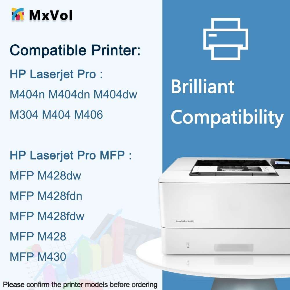 MxVol Compatible 58A Toner Cartridge【Shows Ink Level】 Replacement for HP 58A CF258A 58X CF258X use for HP LaserJet Pro M404n M404dn M404dw MFP M428fdw M428fdn M428dw M404 M428 Printer (Black 1-Pack) - Image 3