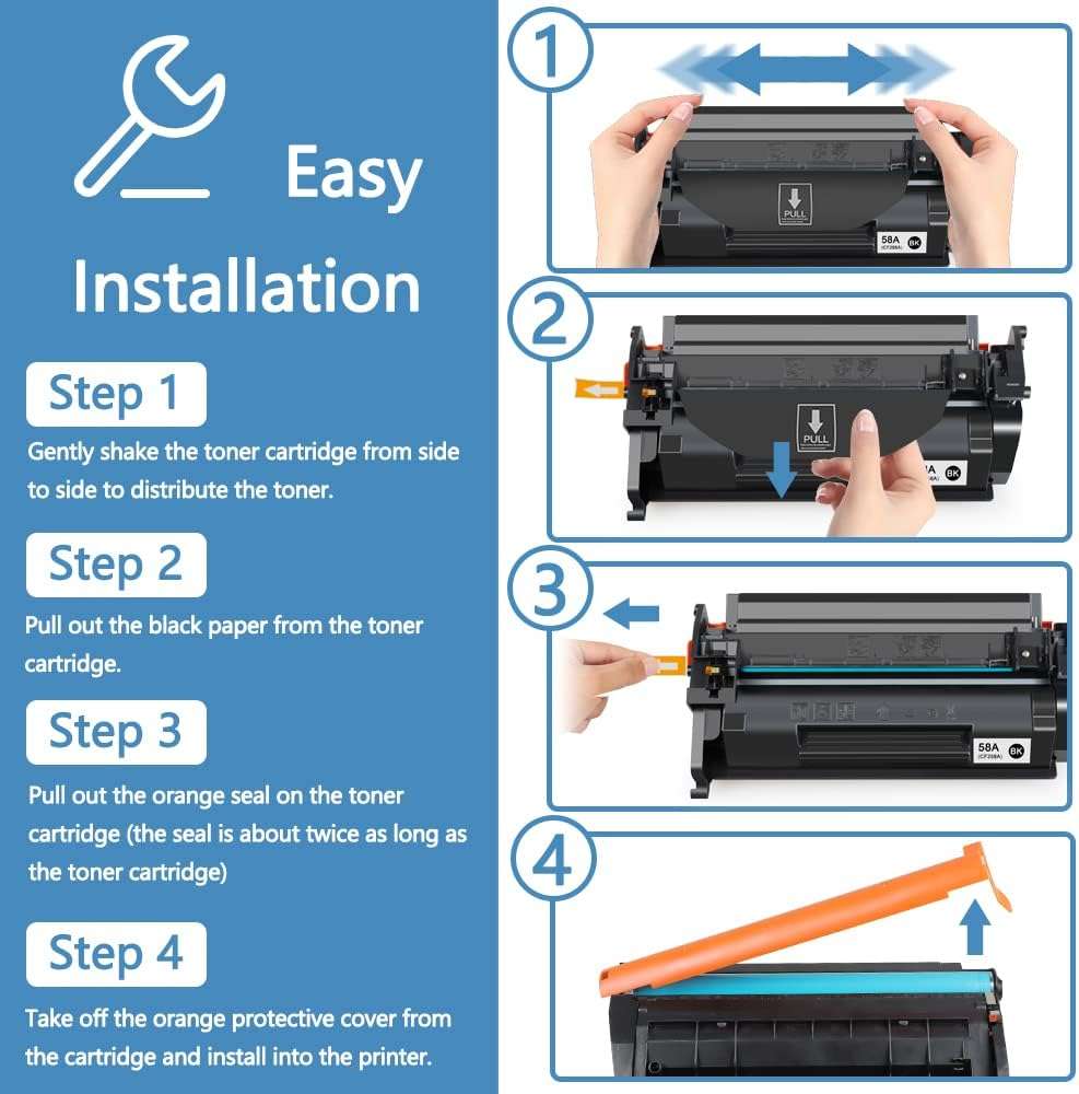 MxVol Compatible 58A Toner Cartridge【Shows Ink Level】 Replacement for HP 58A CF258A 58X CF258X use for HP LaserJet Pro M404n M404dn M404dw MFP M428fdw M428fdn M428dw M404 M428 Printer (Black 1-Pack) - Image 6