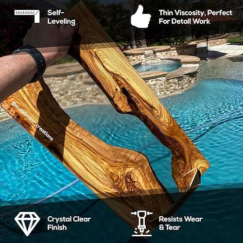 Superclear 24 Hour Fast Cure Deep Pour Epoxy Resin 3 Gallons Kit, 1 Inch Liquid Glass Clear Casting Resin for Small River Pours and Castings, Live Edge Wood, Food Safe, Bubble Free - Image 4