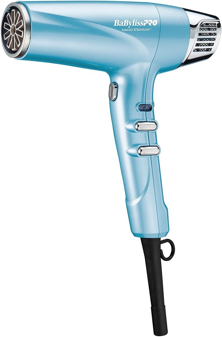 BabylissPRO Nano Titanium Hair Dryer, Professional 1875-Watt Blow Dryer, Lightweight, Ionic Technology Dries Hair Faster with Less Frizz - Product Image