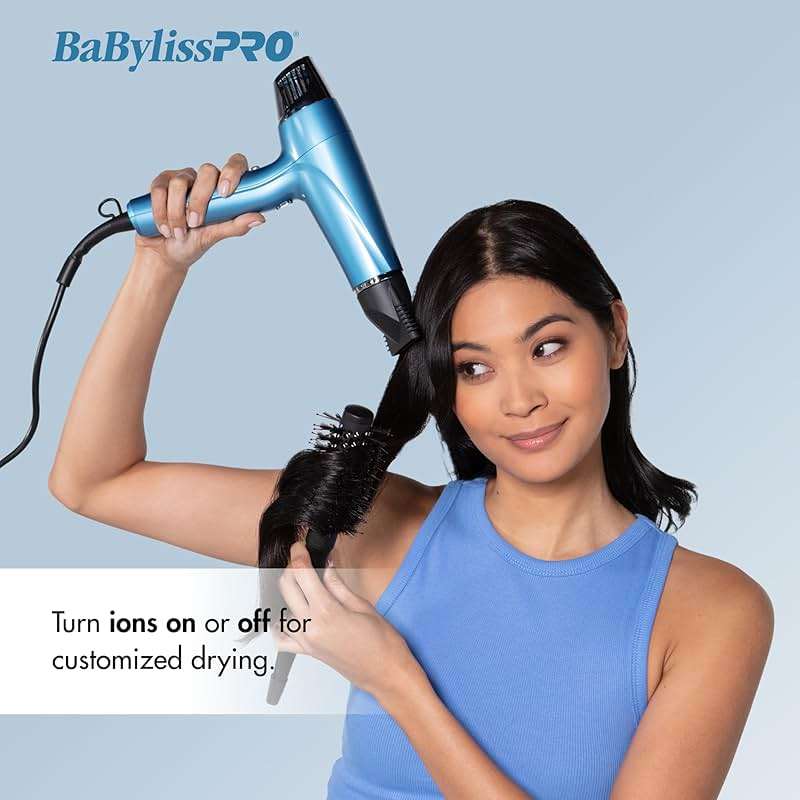 BabylissPRO Nano Titanium Hair Dryer, Professional 1875-Watt Blow Dryer, Lightweight, Ionic Technology Dries Hair Faster with Less Frizz - Image 2
