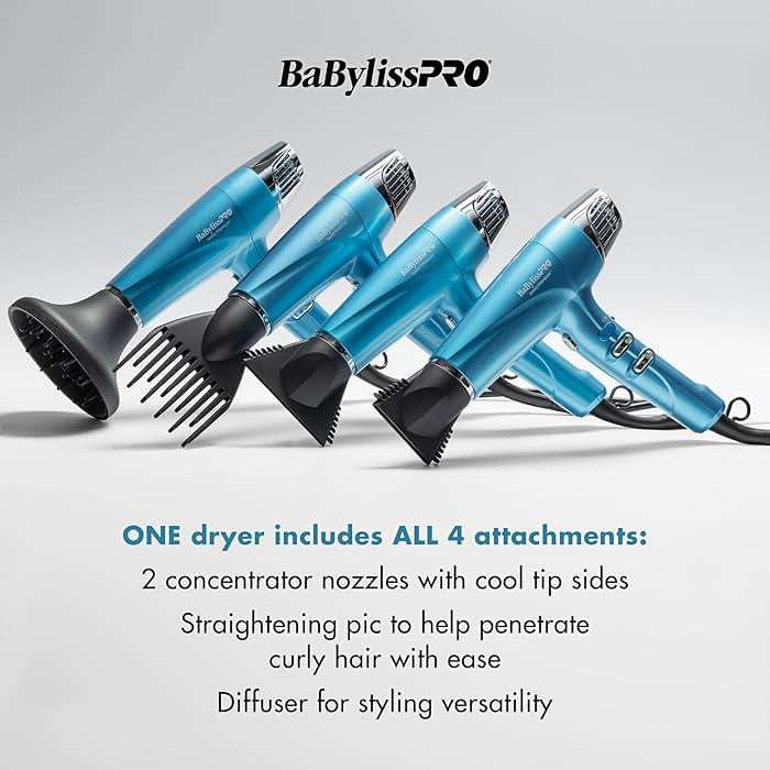 BabylissPRO Nano Titanium Hair Dryer, Professional 1875-Watt Blow Dryer, Lightweight, Ionic Technology Dries Hair Faster with Less Frizz - Image 3