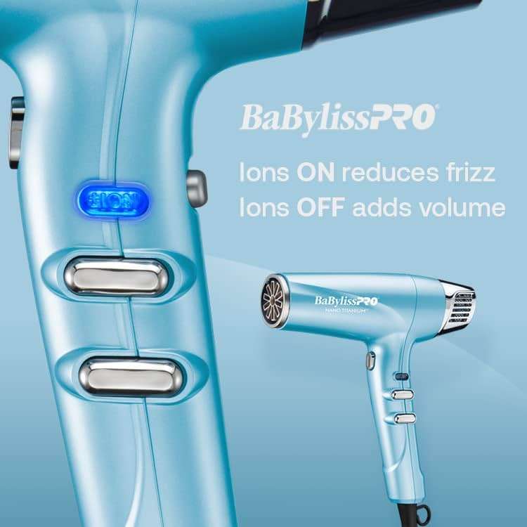 BabylissPRO Nano Titanium Hair Dryer, Professional 1875-Watt Blow Dryer, Lightweight, Ionic Technology Dries Hair Faster with Less Frizz - Image 5