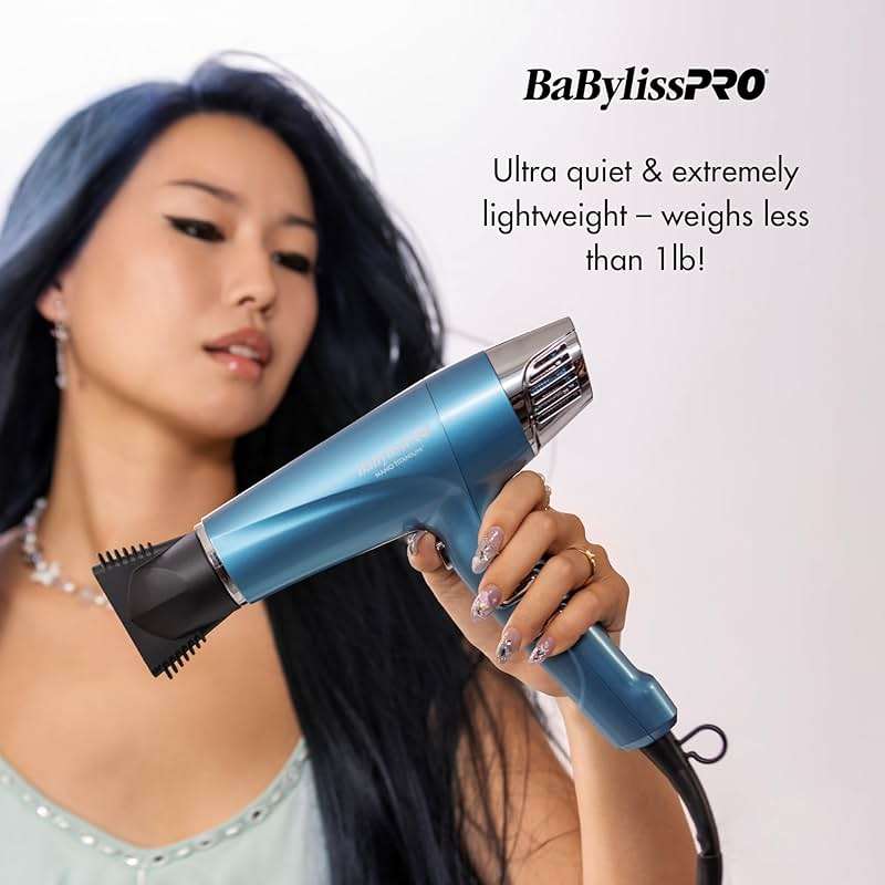 BabylissPRO Nano Titanium Hair Dryer, Professional 1875-Watt Blow Dryer, Lightweight, Ionic Technology Dries Hair Faster with Less Frizz - Image 6