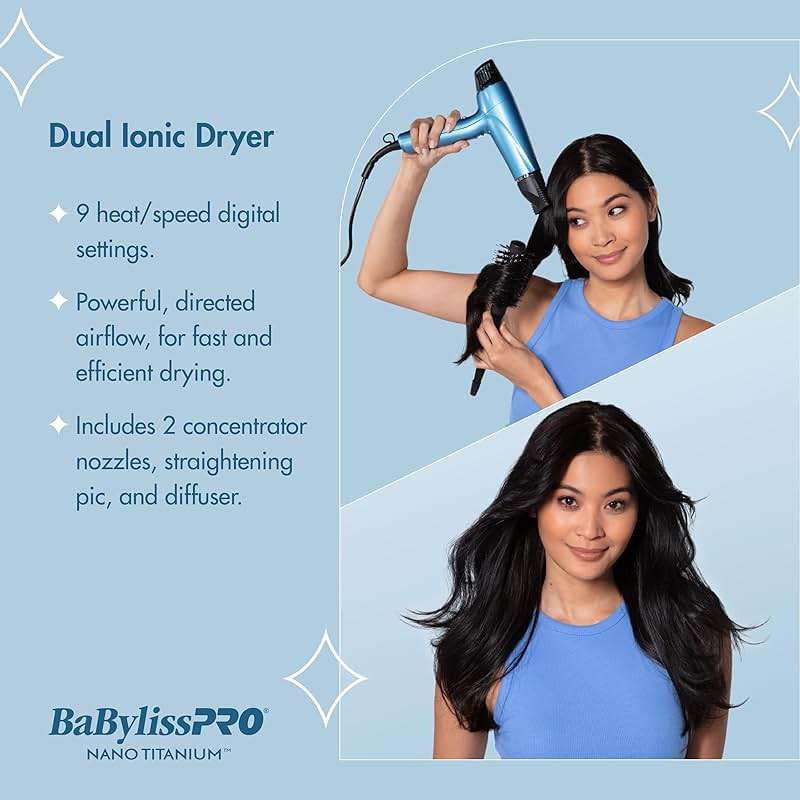 BabylissPRO Nano Titanium Hair Dryer, Professional 1875-Watt Blow Dryer, Lightweight, Ionic Technology Dries Hair Faster with Less Frizz - Image 7