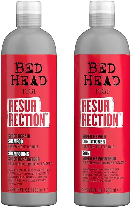 TIGI Bed Head Resurrection Hair Repair Shampoo and Conditioner Set for Dry and Damaged Hair, Maximum Strength with Resurrection Plant, 25.36 fl oz - Product Image