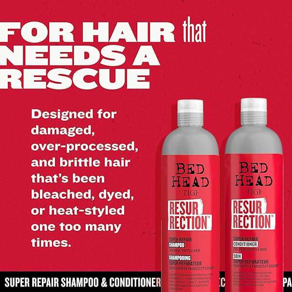 TIGI Bed Head Resurrection Hair Repair Shampoo and Conditioner Set for Dry and Damaged Hair, Maximum Strength with Resurrection Plant, 25.36 fl oz - Image 4