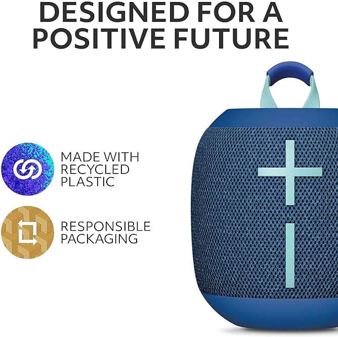 Ultimate Ears WONDERBOOM 4 Outdoor Speakers Bluetooth Waterproof with Big Bass & 360-Degree Sound, Dustproof Floating Wireless Speaker, 131ft Range - Blue - Image 6