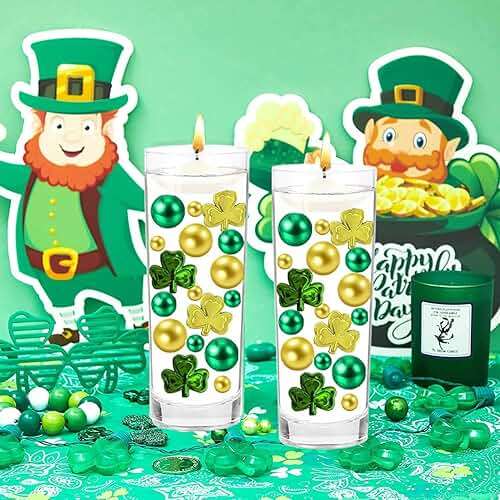 St. Patrick's Vases Filler Shamrocks Ornament for Vases Filler for Vases Centerpiece for 86 Pieces St. Patrick's Festival Party Table Decor - Image 2