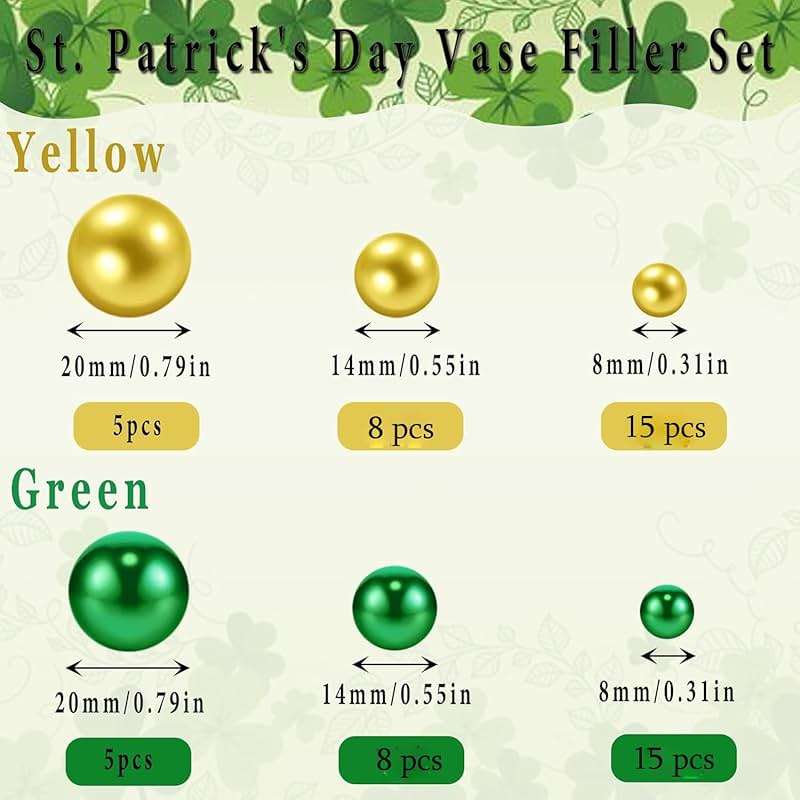 St. Patrick's Vases Filler Shamrocks Ornament for Vases Filler for Vases Centerpiece for 86 Pieces St. Patrick's Festival Party Table Decor - Image 4