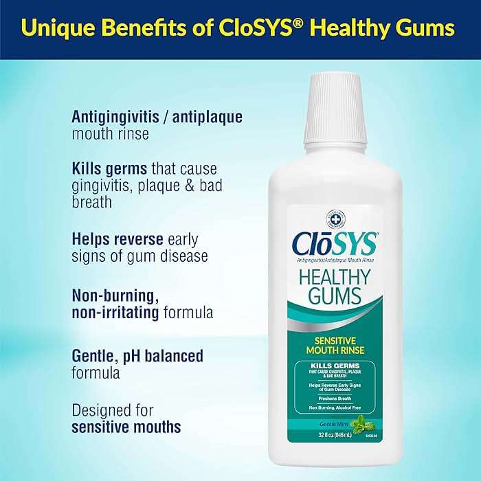 CloSYS Healthy Gums Mouthwash 32 Fl Oz, Anti-Gingivitis Mouthwash | Antiplaque, Non-Burning, Non-Irritating - Image 4