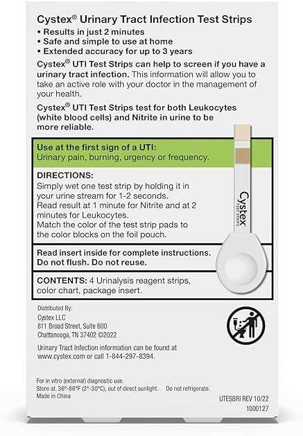 Cystex UTI Test Strips for Women & Men - At-Home UTI Test Kit for Urinary Tract Infection Detection - Urine Test Strips for Leukocytes & Nitrites - Fast, Easy At-Home Results in Minutes - 4 Count - Image 5