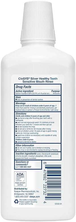 CloSYS Silver Healthy Teeth Anti-Cavity Oral Rinse, 32 Fl Oz, Fluoride Mouthwash For Adults, Non-Burning, Non-Irritating - Image 2