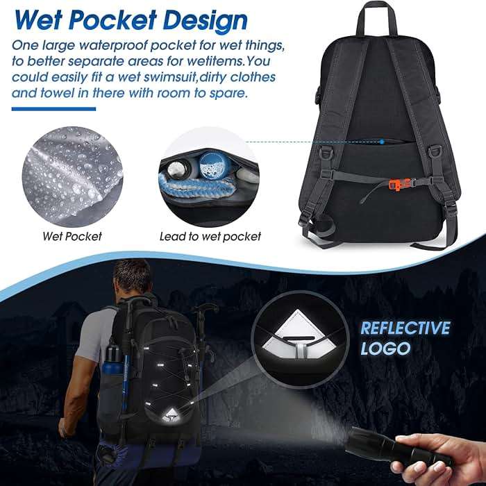 IGOLUMON Hiking Backpack 40L Packable Lightweight Camping Backpack Men Women Waterproof Hiking Daypack Outdoor Travel Daypack - Image 4