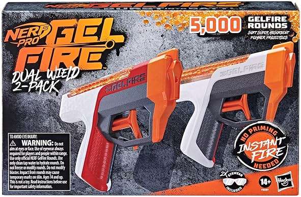 Nerf Pro Gelfire Dual Wield Pack, 2 Blasters, No-Prime Firing, 5000 Gelfire Rounds, 2X 100 Round Integrated Hoppers, 2 Eyewear, Ages 14 & Up - Image 11