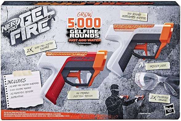 Nerf Pro Gelfire Dual Wield Pack, 2 Blasters, No-Prime Firing, 5000 Gelfire Rounds, 2X 100 Round Integrated Hoppers, 2 Eyewear, Ages 14 & Up - Image 12