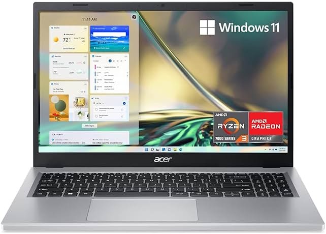 Acer Aspire 3 A315-24P-R7VH Slim Laptop | 15.6" Full HD | AMD Ryzen 3 7320U Quad-Core | AMD Radeon Graphics | 8GB LPDDR5 | 128GB NVMe SSD | Wi-Fi 6 | Windows 11 Home - Product Image