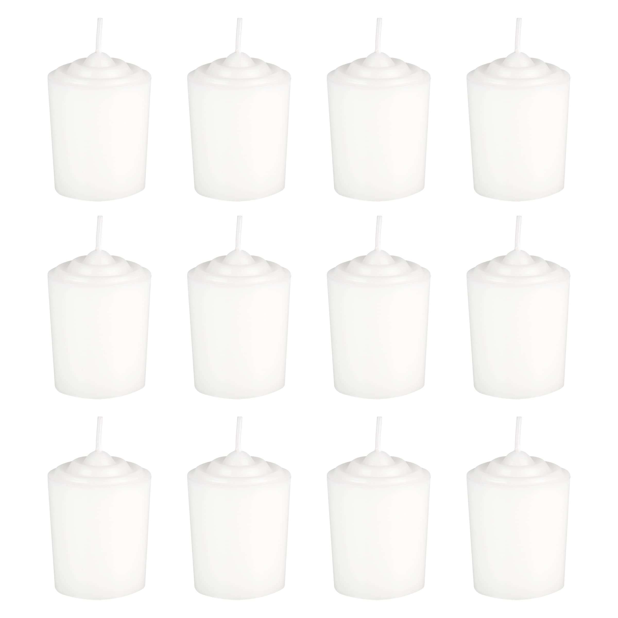 Mega Candles 12 pcs Unscented White Votive Candles, Hand Poured Wax Candle 15 Hours 1.5 Inch x 2.25 Inch, Home Décor, Wedding Receptions, Centerpieces, Occasions, Events, Festivities, Meditations - Image 1