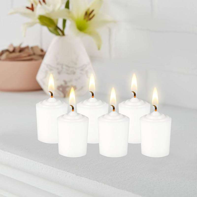 Mega Candles 12 pcs Unscented White Votive Candles, Hand Poured Wax Candle 15 Hours 1.5 Inch x 2.25 Inch, Home Décor, Wedding Receptions, Centerpieces, Occasions, Events, Festivities, Meditations - Image 5