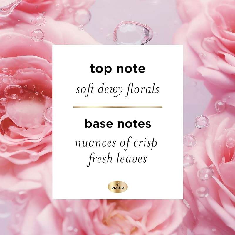 Pantene Sulfate Free Rose Water Shampoo, Soothes, Replenishes Hydration, Safe for Color Treated Hair, Nutrient Infused with Vitamin B5 and Antioxidants, Pro-V Blends, 30.0 oz - Image 9