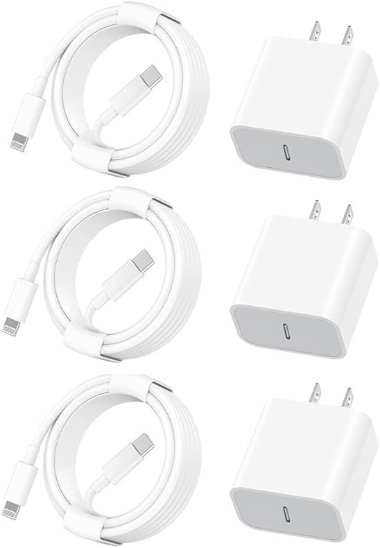 【Apple MFi Certified】iPhone Charger Fast Charging,3Pack Apple Charger Adapter Super Fast Charger iPhone 6FT USB C to Lightning Cable Cord for iPhone 14 Pro Max/14 Plus/13 MiNi/13/12/11/10/X/SE/AirPods - Product Image