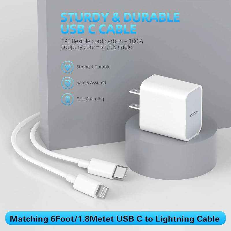 【Apple MFi Certified】iPhone Charger Fast Charging,3Pack Apple Charger Adapter Super Fast Charger iPhone 6FT USB C to Lightning Cable Cord for iPhone 14 Pro Max/14 Plus/13 MiNi/13/12/11/10/X/SE/AirPods - Image 4