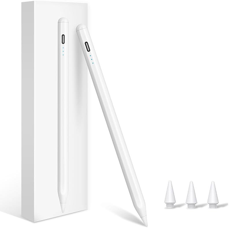 Stylus Pen for iPad (2026-2018), Fast Charge Pencil for iPad A16 11th/10/9/8/7/6 Gen, Air M4/M3/M2/11/13"/5/4/3rd, Pro M4 M5 11"/13"/12.9", Mini A17 Pro 7/6/5th, Palm Rejection Tilt Sensitivity - Product Image