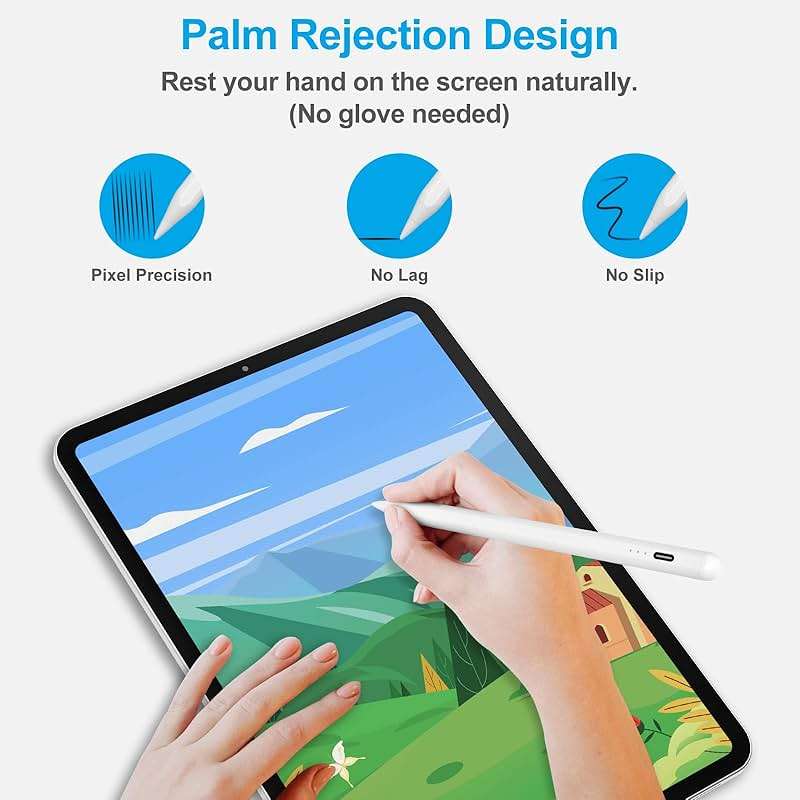 Stylus Pen for iPad (2026-2018), Fast Charge Pencil for iPad A16 11th/10/9/8/7/6 Gen, Air M4/M3/M2/11/13"/5/4/3rd, Pro M4 M5 11"/13"/12.9", Mini A17 Pro 7/6/5th, Palm Rejection Tilt Sensitivity - Image 3