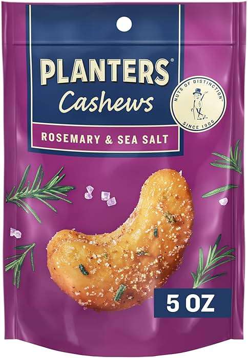 PLANTERS Cashews Rosemary & Sea Salt - Trail Mix Snack Packs - Snack with Rosemary & Sea Salt, Party Trail Mix, 5 Oz Bag, Pack of 1 - Image 1
