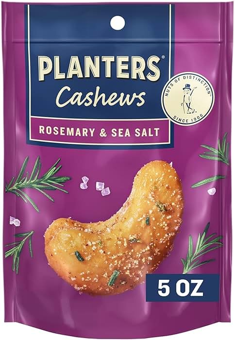 PLANTERS Cashews Rosemary & Sea Salt - Trail Mix Snack Packs - Snack with Rosemary & Sea Salt, Party Trail Mix, 5 Oz Bag, Pack of 1 - Product Image