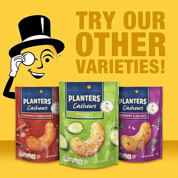 PLANTERS Cashews Rosemary & Sea Salt - Trail Mix Snack Packs - Snack with Rosemary & Sea Salt, Party Trail Mix, 5 Oz Bag, Pack of 1 - Image 4