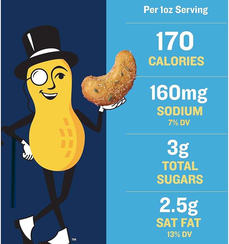 PLANTERS Cashews Rosemary & Sea Salt - Trail Mix Snack Packs - Snack with Rosemary & Sea Salt, Party Trail Mix, 5 Oz Bag, Pack of 1 - Image 5