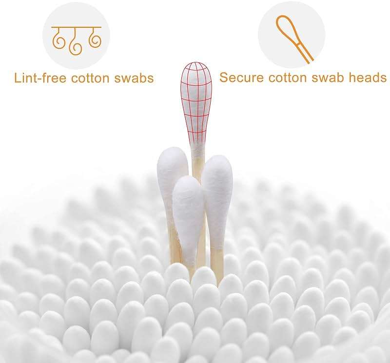 1000 ct (2000 Tips) Bamboo Cotton Swabs - Biodegradable Double Tips Cotton Buds - Natural Organic Cotton Swabs - Pure Cotton Buds For Ear Beauty & Personal Care - Image 2