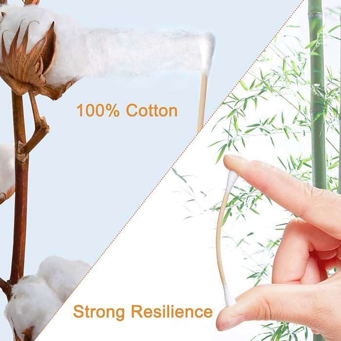 1000 ct (2000 Tips) Bamboo Cotton Swabs - Biodegradable Double Tips Cotton Buds - Natural Organic Cotton Swabs - Pure Cotton Buds For Ear Beauty & Personal Care - Image 5