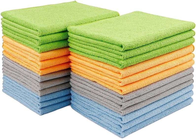 AIDEA Microfiber Cleaning Cloth 24 Pack, Microfiber Towels for Cars, Soft & Absorbent Cleaning Rags, Premium Lint Free Shop Towels for House, Kitchen, Car, 12inx16in - Image 1