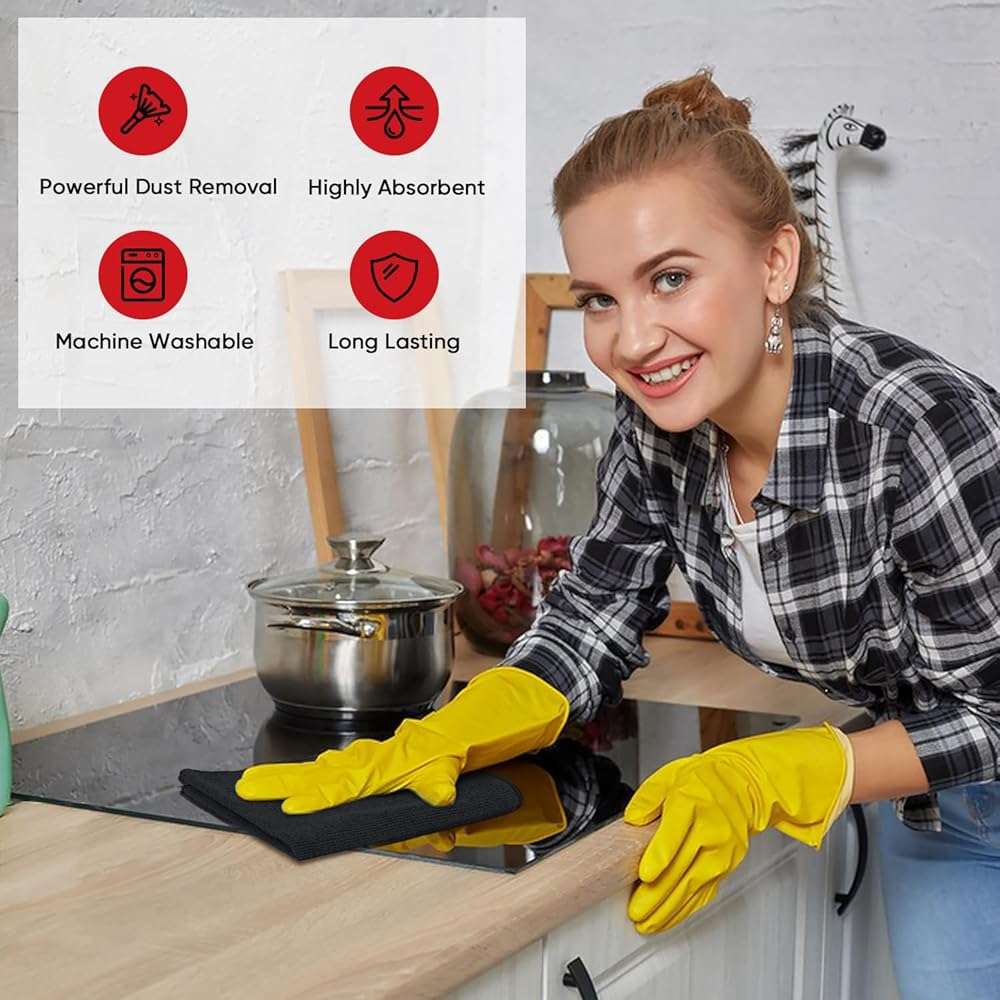 AIDEA Microfiber Cleaning Cloth 24 Pack, Microfiber Towels for Cars, Soft & Absorbent Cleaning Rags, Premium Lint Free Shop Towels for House, Kitchen, Car, 12inx16in - Image 5