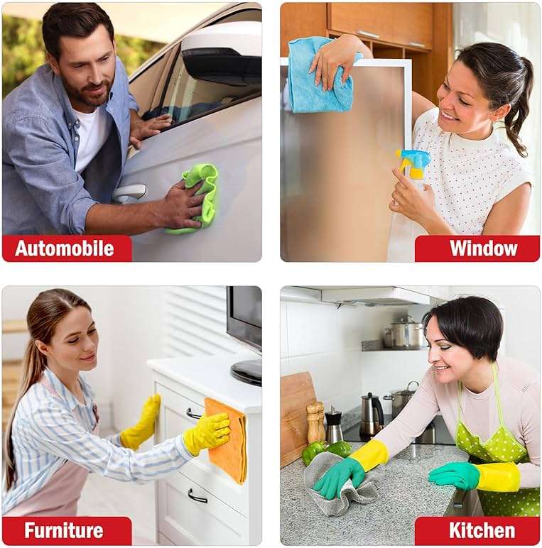 AIDEA Microfiber Cleaning Cloth 24 Pack, Microfiber Towels for Cars, Soft & Absorbent Cleaning Rags, Premium Lint Free Shop Towels for House, Kitchen, Car, 12inx16in - Image 6