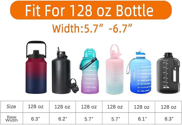 AceTreker 32/40/64/128 oz Neoprene Insulated Water Bottle Carrier Bag, Sling Bag Sleeve Pouch Holder with Strap & Paracord Handle and 2 Pocket for Travelling, Hiking, Camping - Image 4
