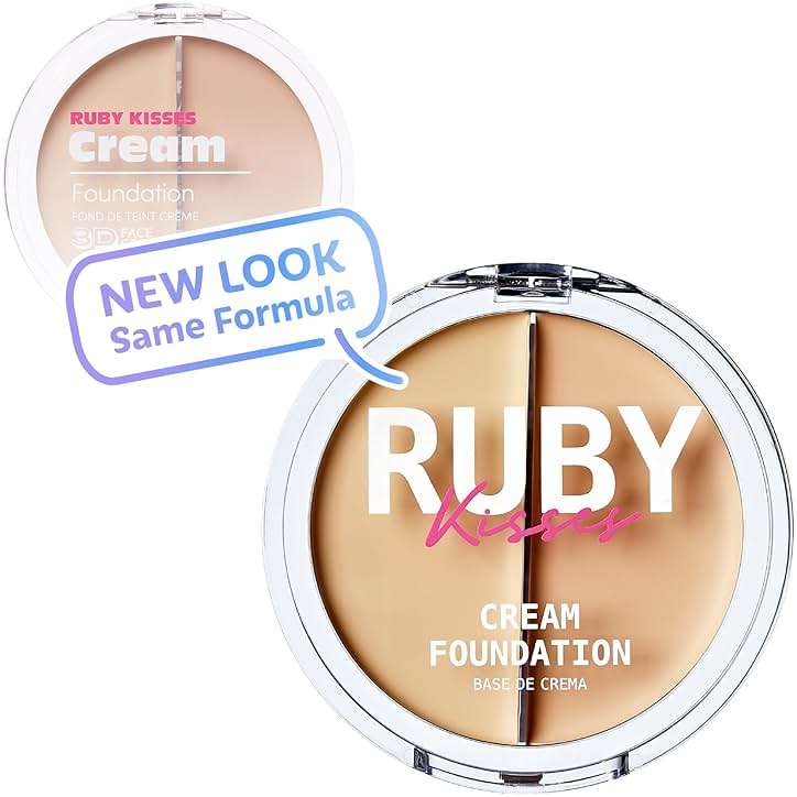 Ruby Kisses Cream Foundation 3D Face Creator 2-Color Foundation and Concealer, 12 Hour Wear Long Lasting, Medium to Full Coverage (Level 1) - Image 2