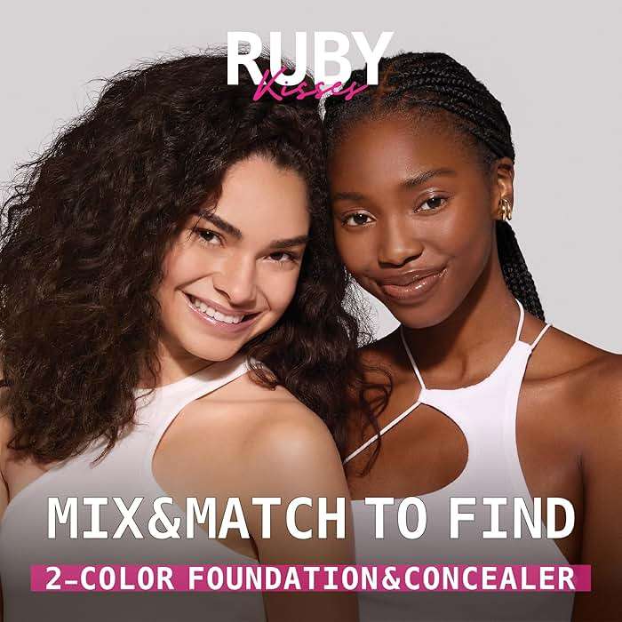 Ruby Kisses Cream Foundation 3D Face Creator 2-Color Foundation and Concealer, 12 Hour Wear Long Lasting, Medium to Full Coverage (Level 1) - Image 5