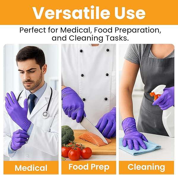 SAFEWAY USA 2000 pcs, 4 Mil Nitrile Disposable Gloves - Multi-Purpose Powder-Free and Non-Latex Textured Fingertips - Image 2