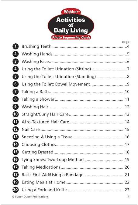 Super Duper Publications | Webber® Activities of Daily Living Bundle Cards and Book | Self-Care Activities and Routines | Occupational Therapy Educational Resource for Children and Adults - Image 4