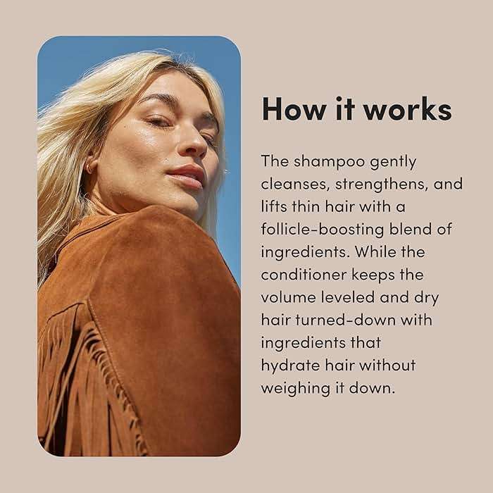 hers Full Volume Shampoo & Conditioner Set - Biovolume 128 & Biotin Formula - Volumizing, Shine-Boosting Hair Care - Paraben-Free - Coastal Cedar Citron Scent - 6.4 Fl Oz, 2 Count - Image 3