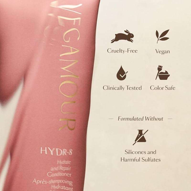 VEGAMOUR HYDR-8 Hydrate and Repair Conditioner - Hydrating Conditioner with Marula Oil, Moringa Oil, Ceramides & Biotin, Natural Conditioner for Dry Hair - Image 7