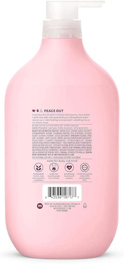 Method Body Wash, Pure Peace, Paraben and Phthalate Free, Biodegradable Formula, 28 oz (Pack of 1) - Image 2